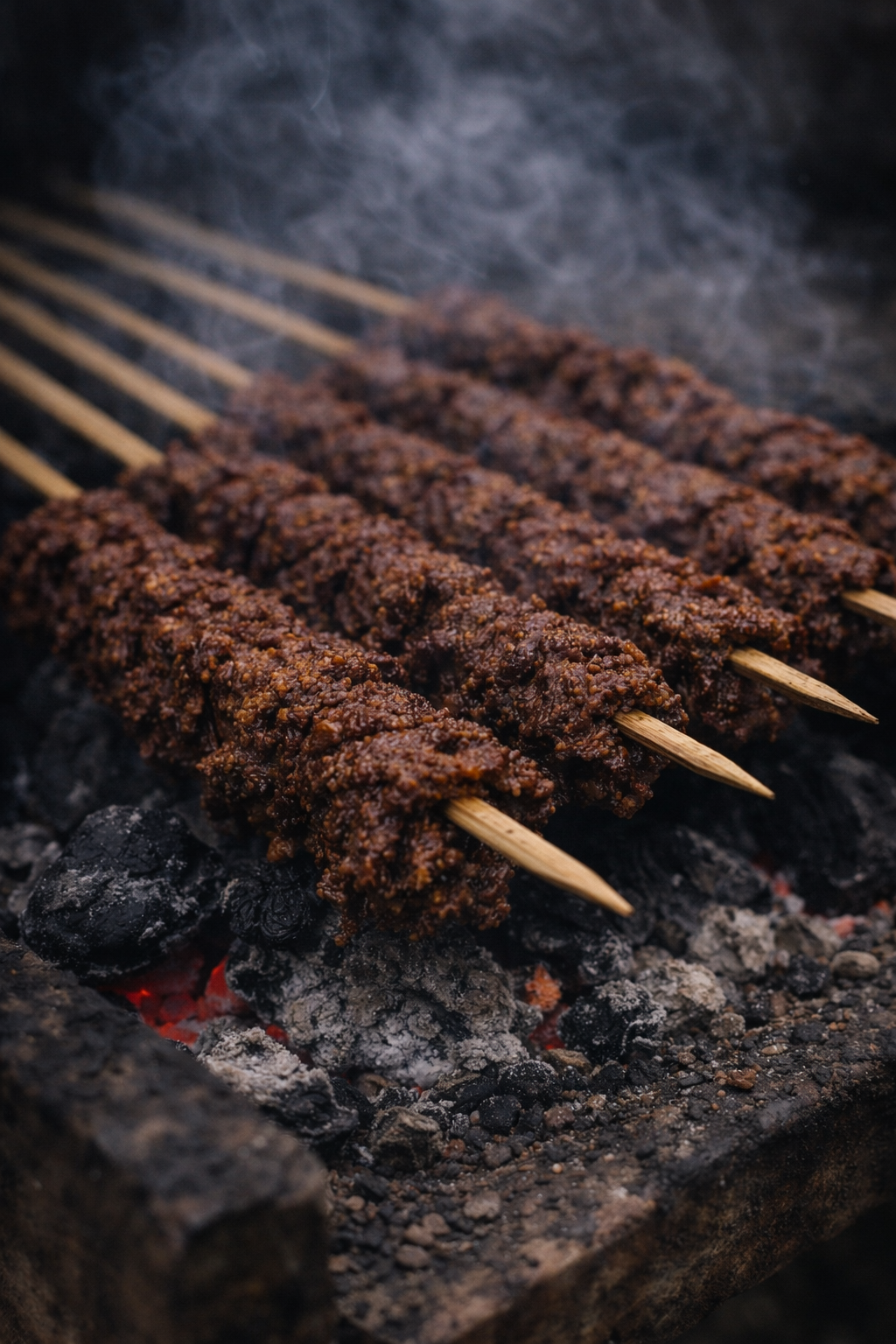 Authentic beef suya with dry spice crust