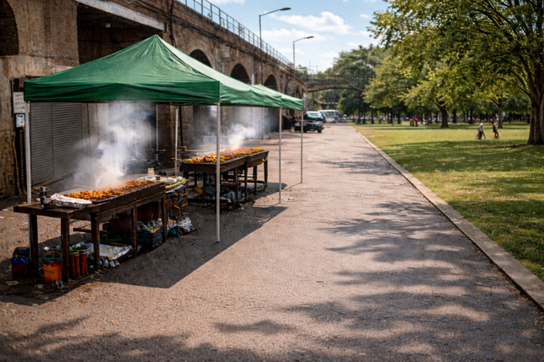 Summer suya vendor stall